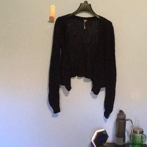 Free People Dark Navy Blue Knit Cardigan